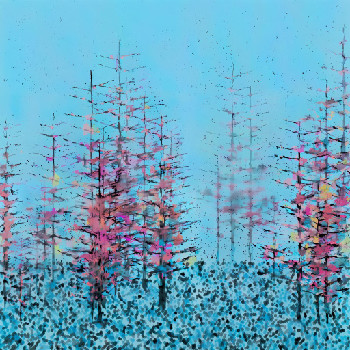 Drawing of abstract generative landscape