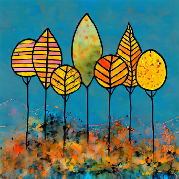 Drawing of abstract generative landscape