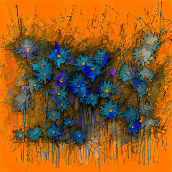 Drawing of generative flower still life