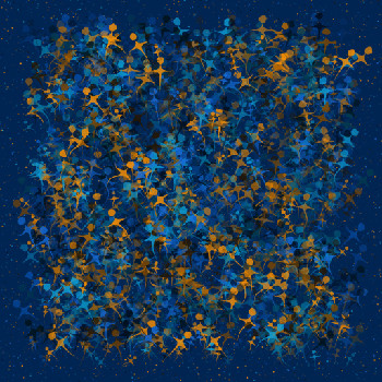 Drawing of abstract floating spirits