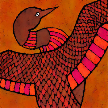 Drawing of a loon