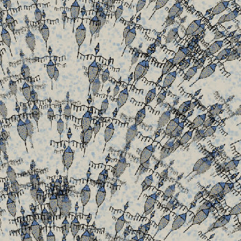 Drawing of abstract loons