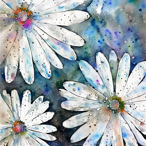 Hand-drawn flower imagery with AI manipulation