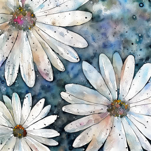 Hand-drawn flower imagery with AI manipulation