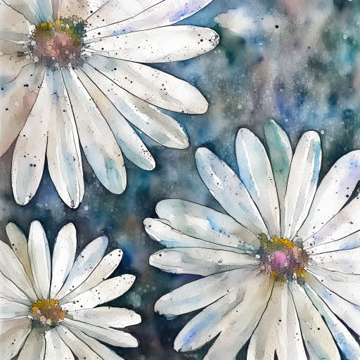 Hand-drawn flower imagery with AI manipulation