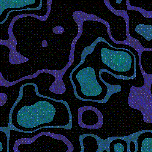 An animated GIF showing a collection of frames from a P5 program exploring simplex noise