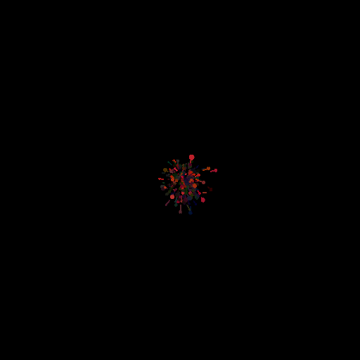 An animated GIF showing a collection of frames from a P5 program exploring random walks