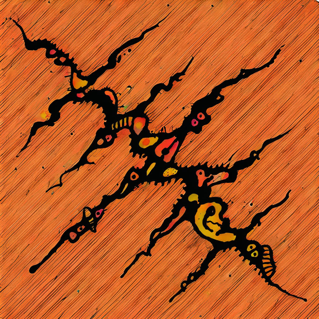 Hand-drawn abstract symbol of a person's life with AI watercolor effect