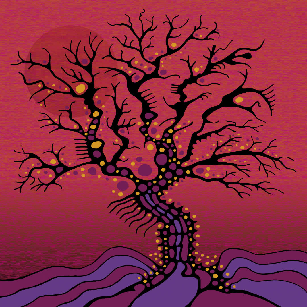 Hand-drawn abstract tree of life